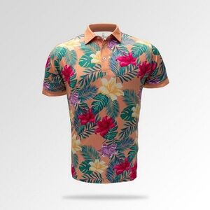 ROLO Men's Afternoon Delight Short Sleeve Polo Size Medium Tropical Golf Shirt